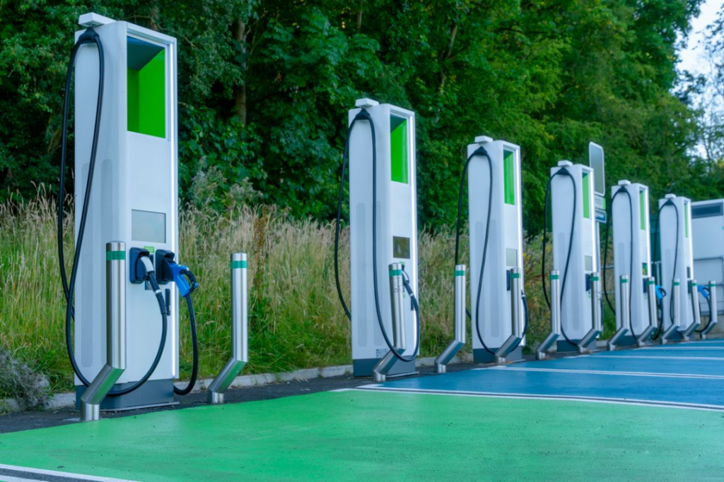 A photo of EV charging spots.
